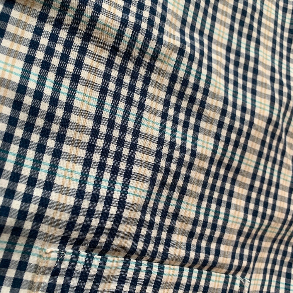 Men's J. Crew Slim Fit Blue Gray Orange Shirt, L - Picture 6 of 6